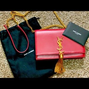SAINT LAURENT KATE CHAIN WALLET WITH TASSEL